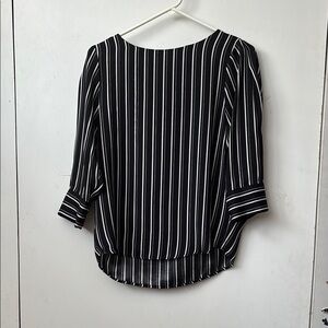Black and White Striped Women's Top